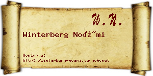 Winterberg Noémi névjegykártya